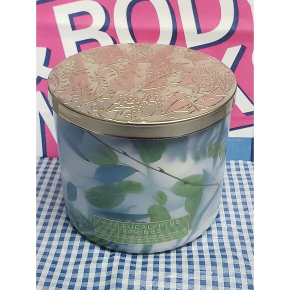 BBW Eucalyptus Springs Large 3 Wick Candle Home Fragrance Decor - Picture 1 of 2